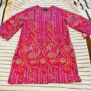 Wearable Art Colorful Swirl Pattern Tunic